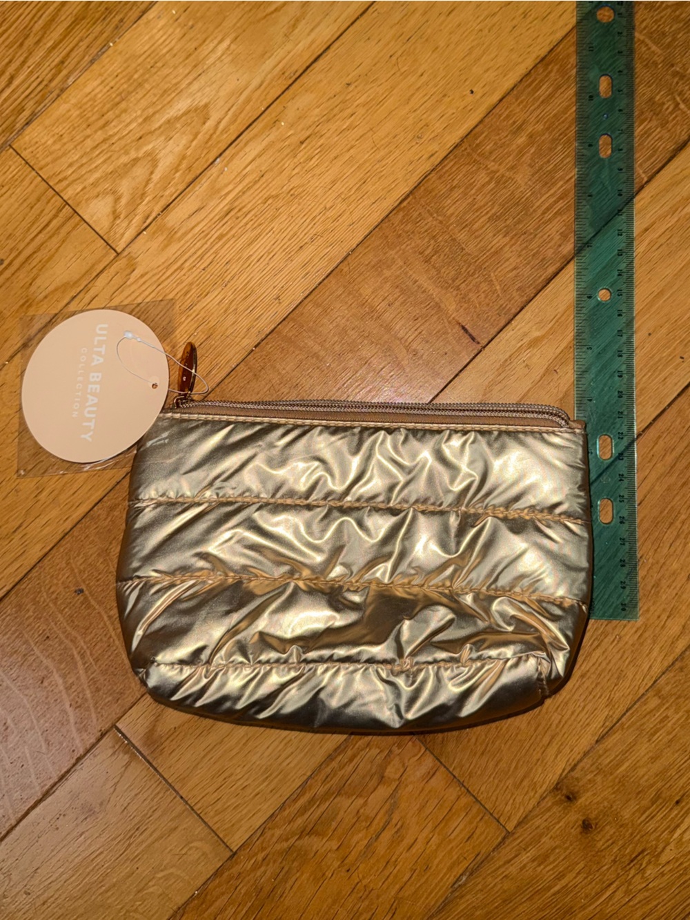 Ulta Beauty Metallic Gold Quilted Cosmetic Case